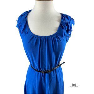 Just Me Women Royal Blue Mini Dress White Belt